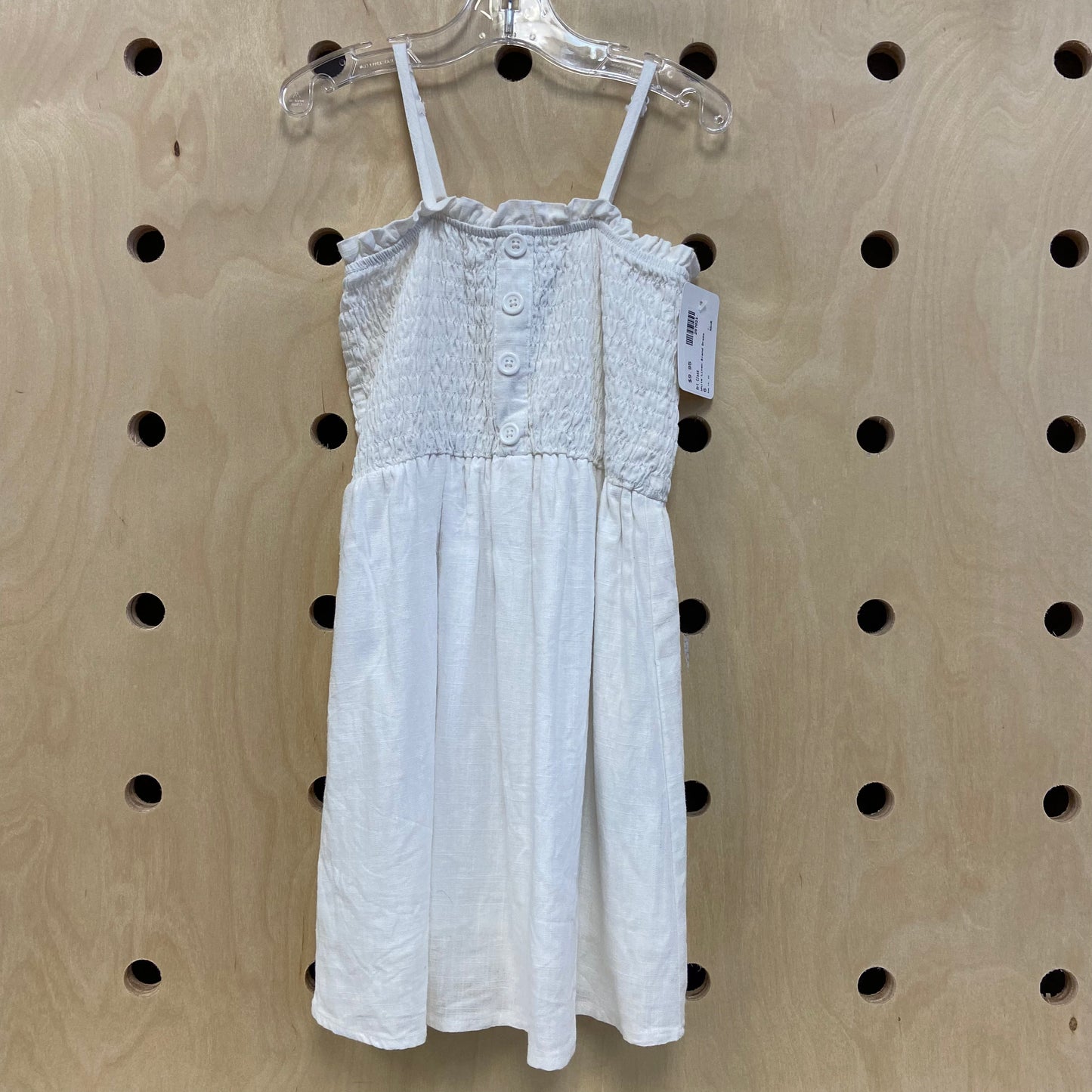 White Linen Blend Dress