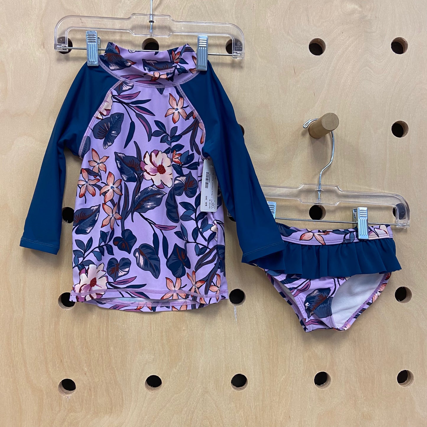 Lavendar + Navy Floral Swim Se