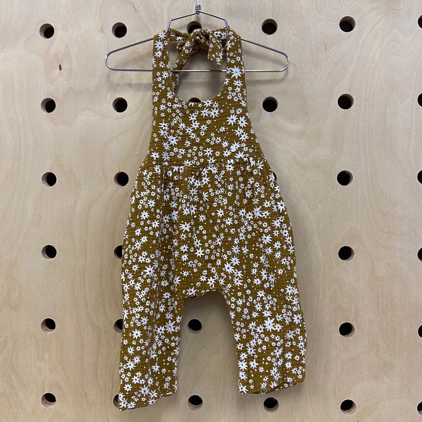 Floral Gauze Halter Romper