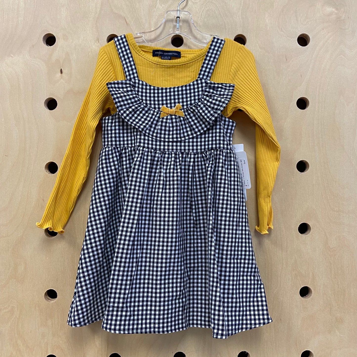 Gingham + Yellow Rib Dress NEW