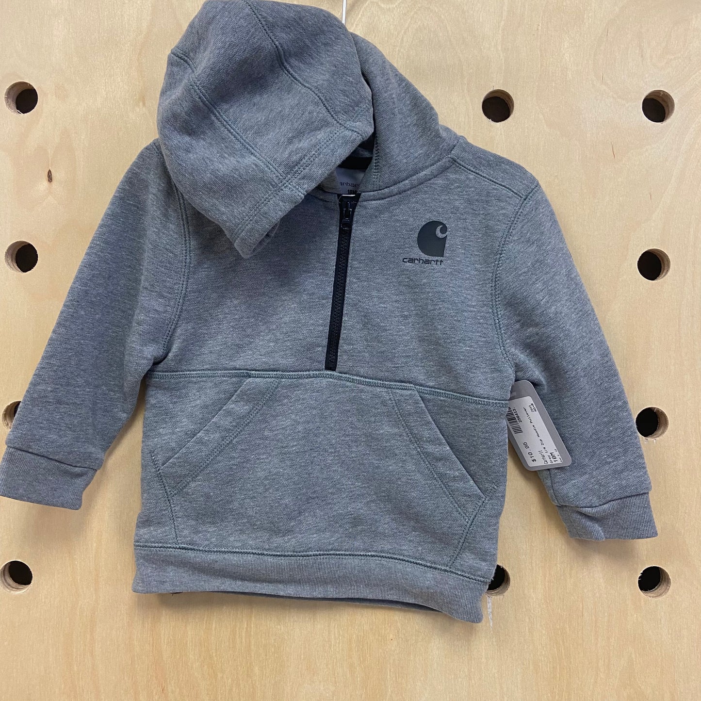 Grey 1/4 Zip Hoodie Pullover