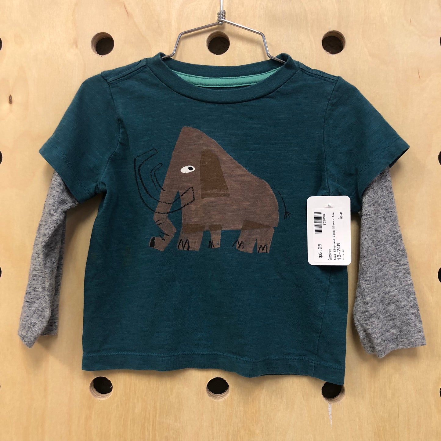 Teal Elephant Long Sleeve Tee
