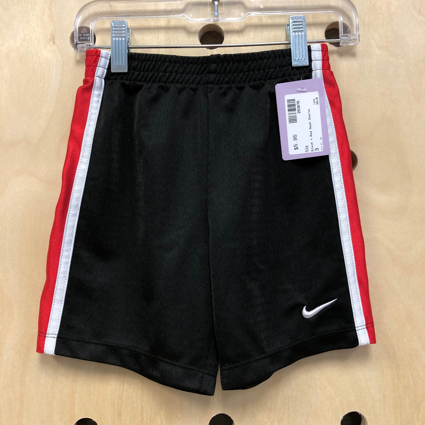 Black + Red Mesh Shorts