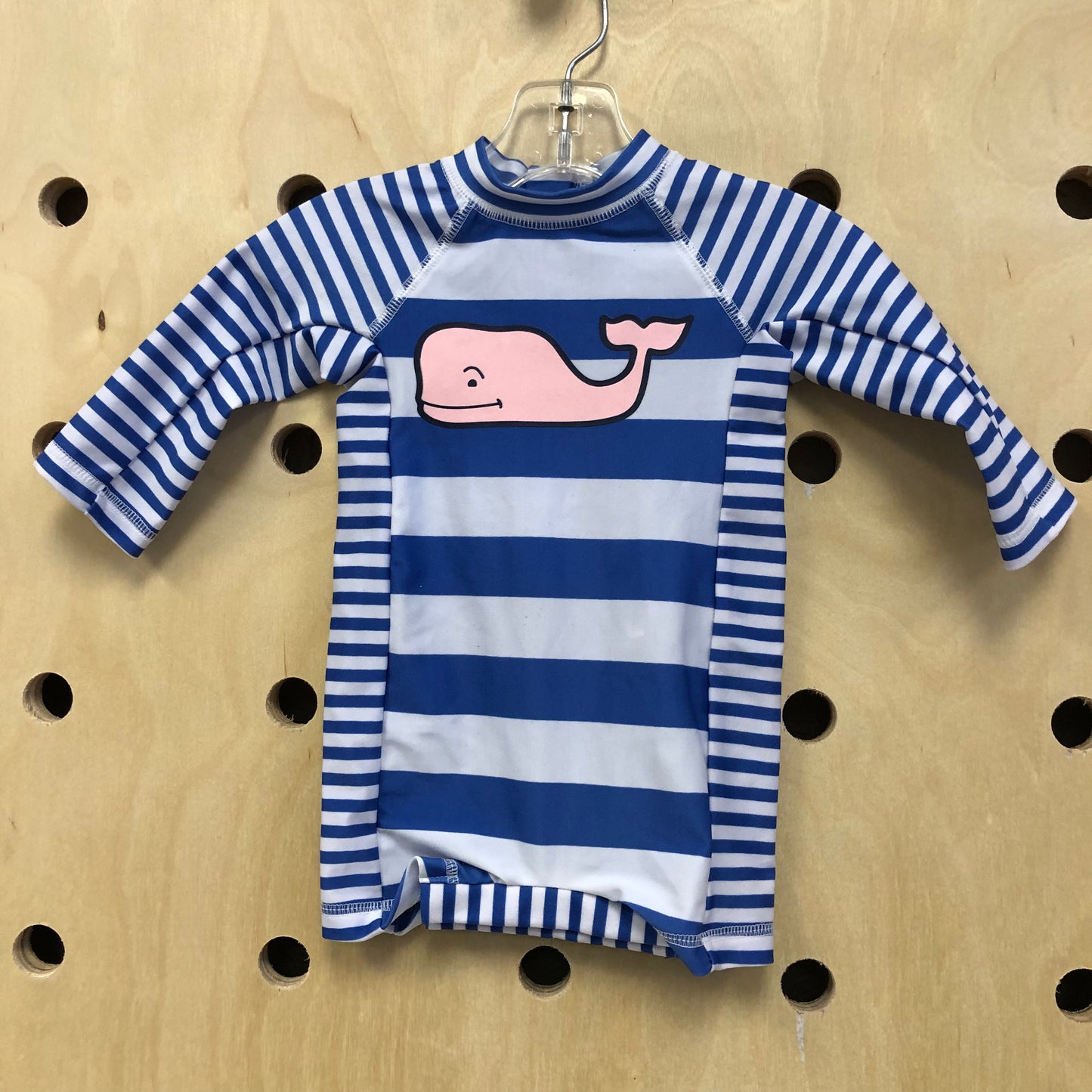 Blue Striped 1pc Whale Rashguard