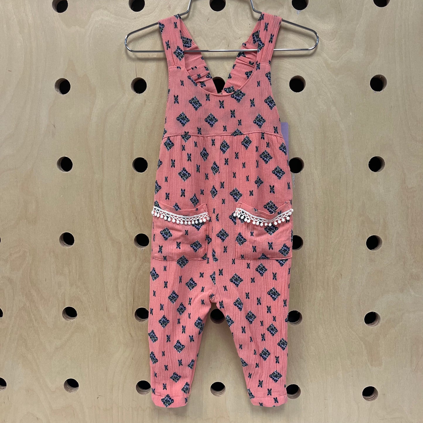 Coral Floral Romper