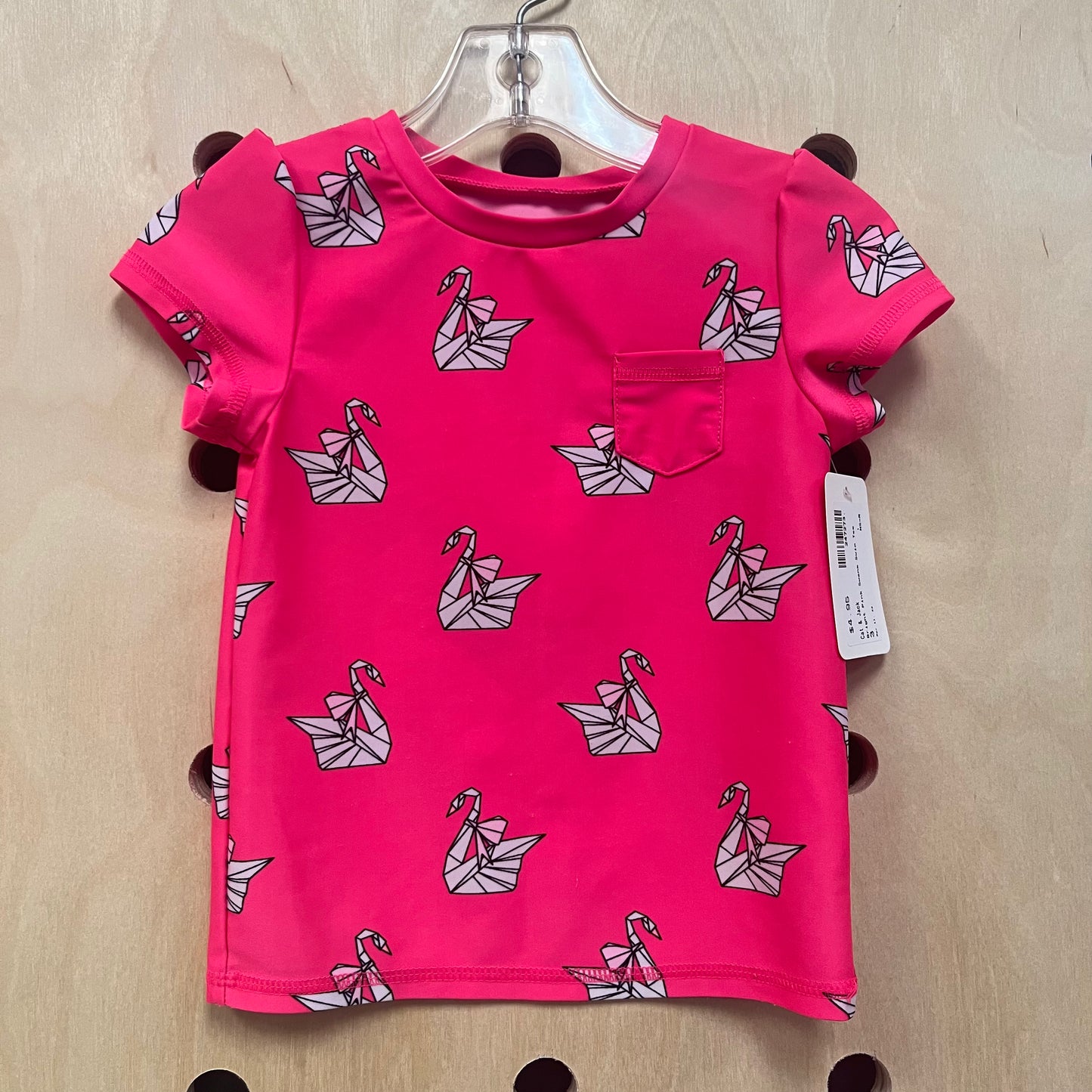 Bright Pink Swans Swim Tee
