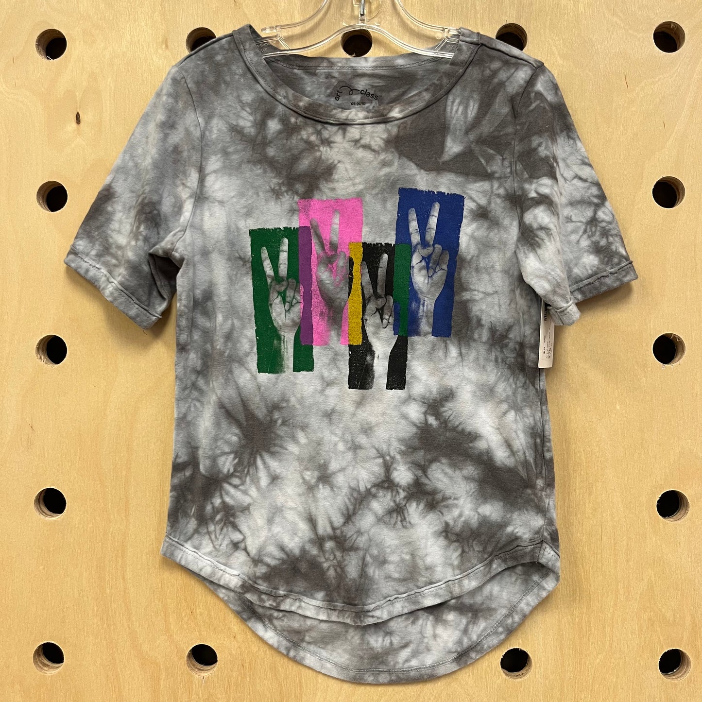 Grey Tie Dye Peace Tee