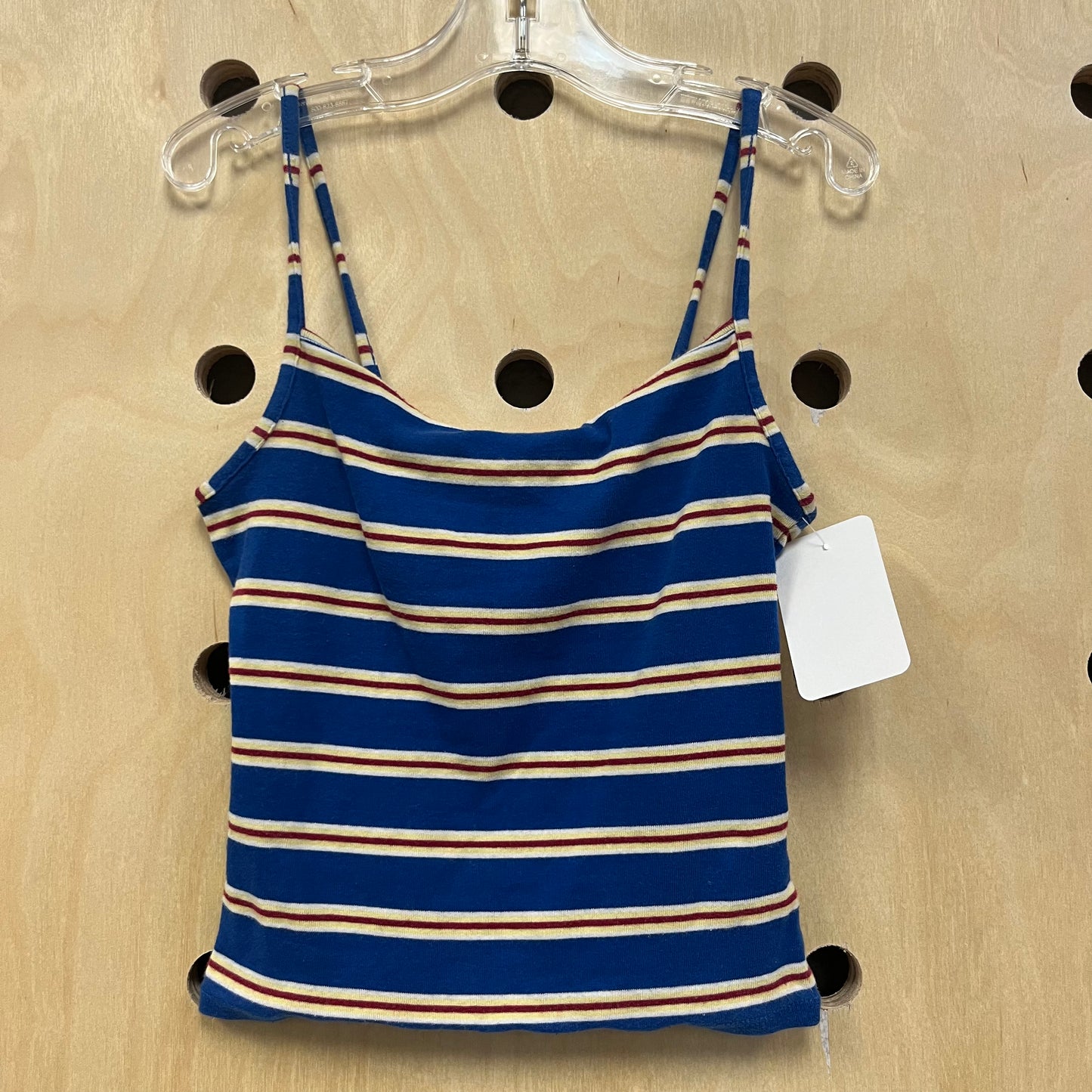 Blue + Red Striped Crop Tank
