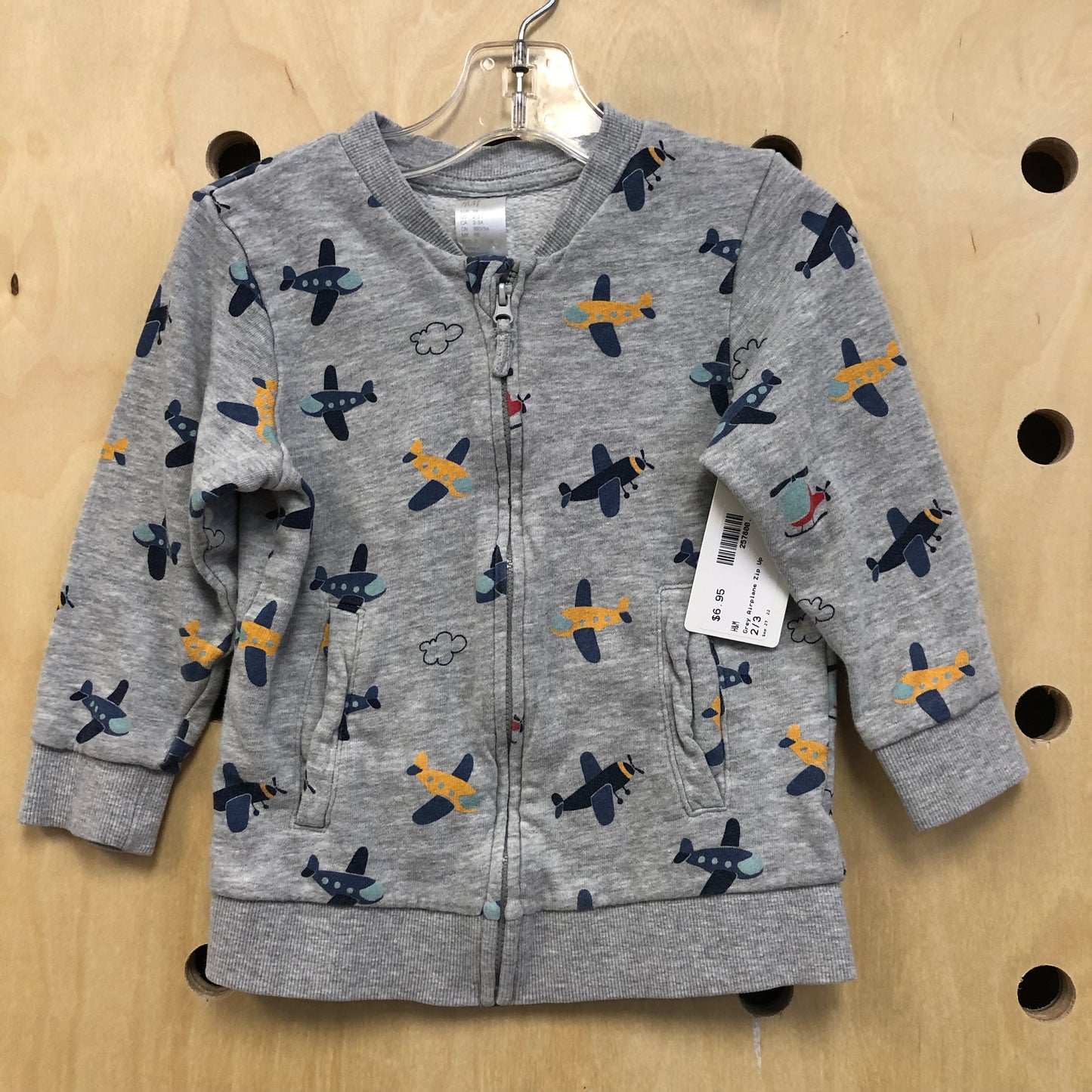 Grey Airplane Zip Up