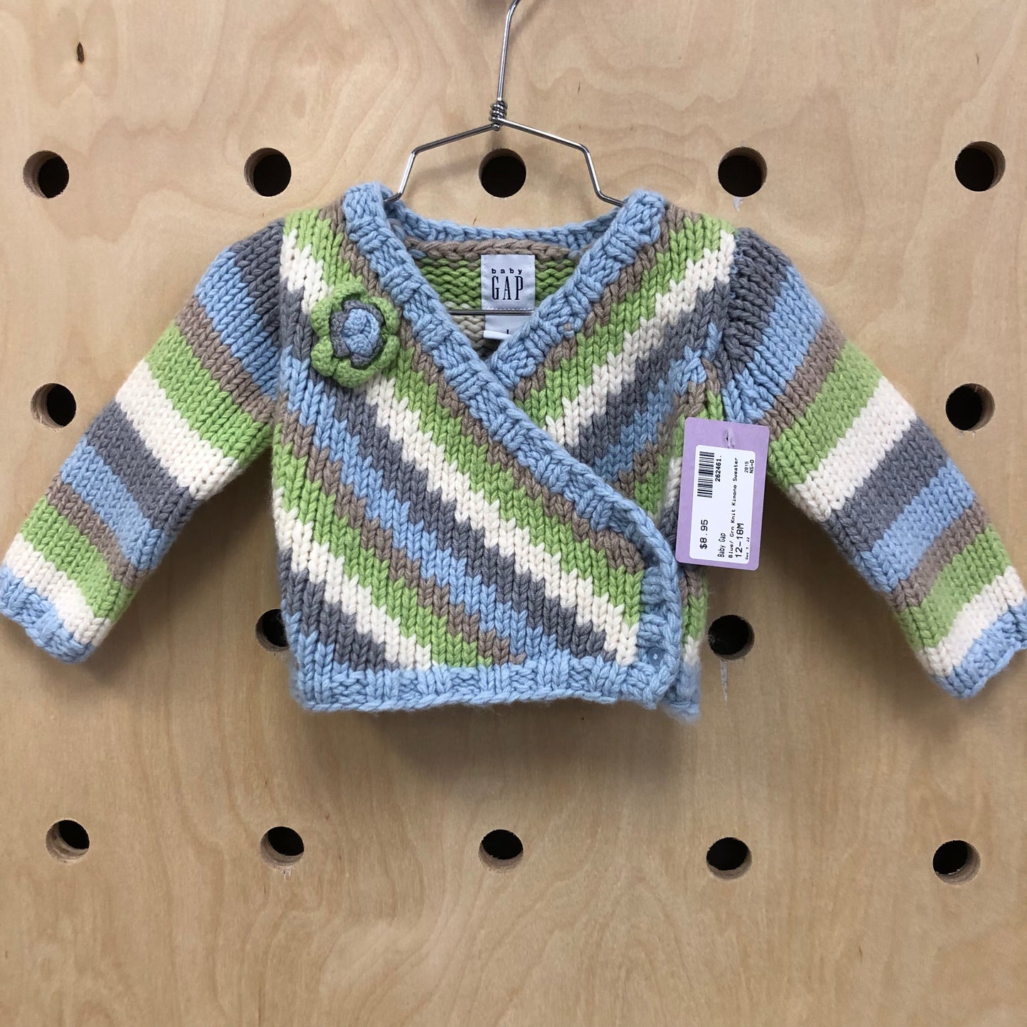 Blue & Green Knit Kimono Sweater