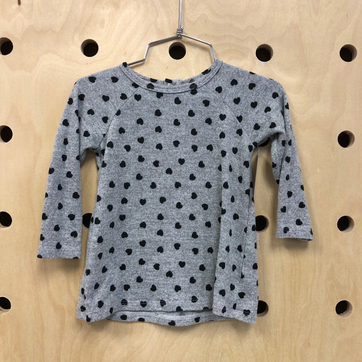 Grey & Black Hearts Top