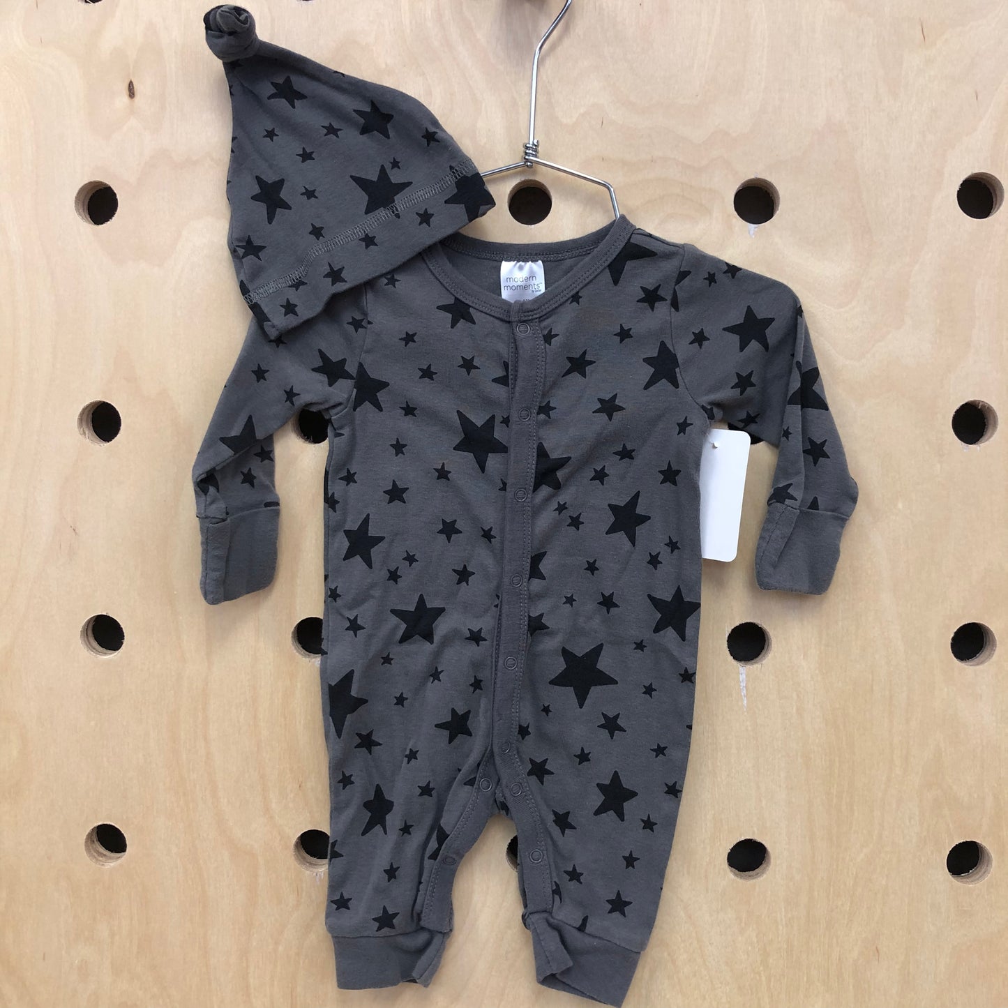 Grey Stars Romper + Hat