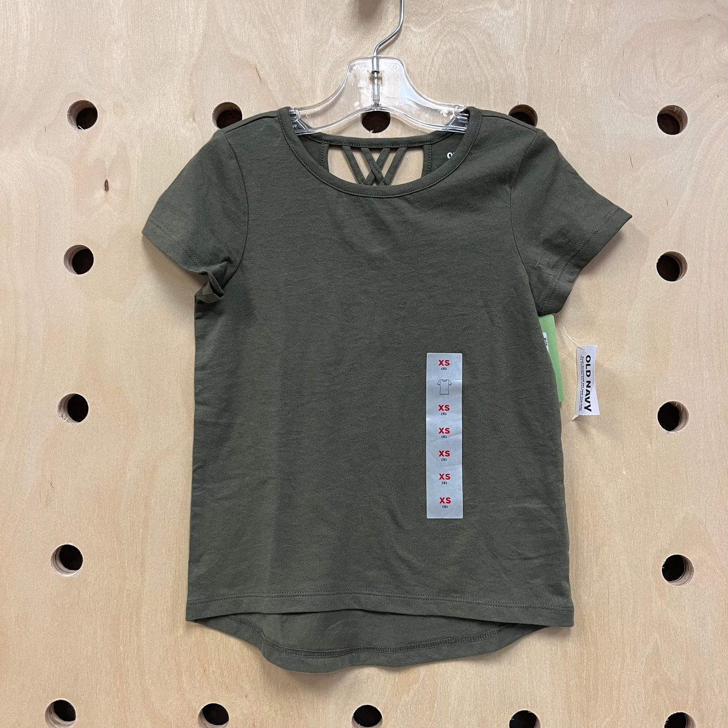 Green Criss Cross Back Tee NEW