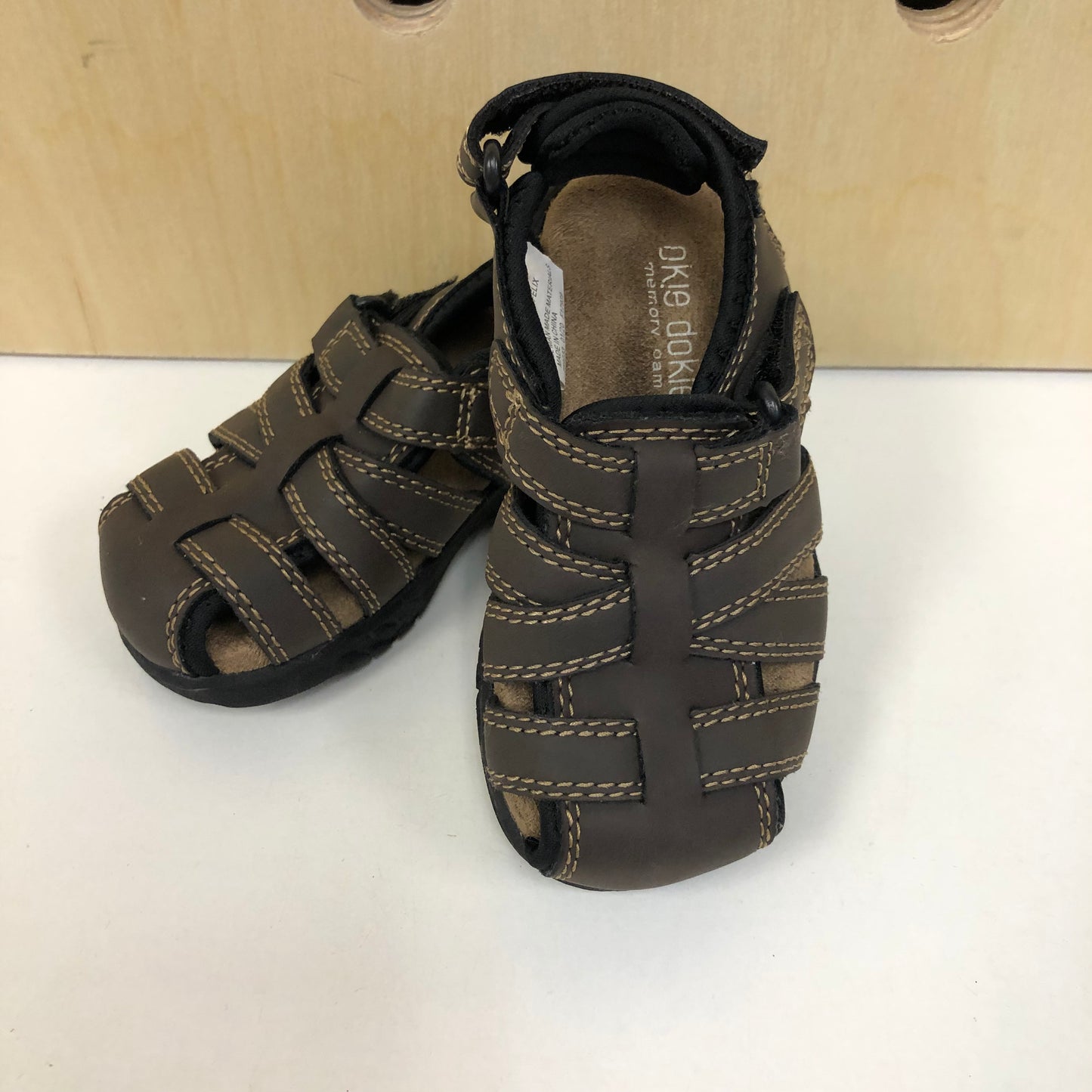 Brown Velcro Back Sandals