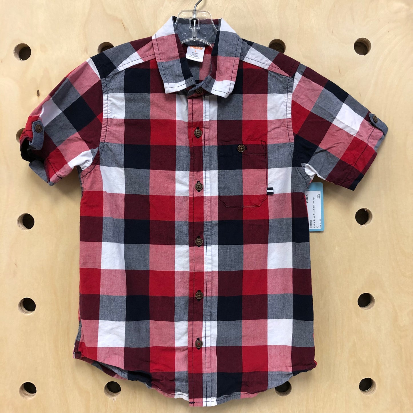 Red + Blue Plaid Button Up