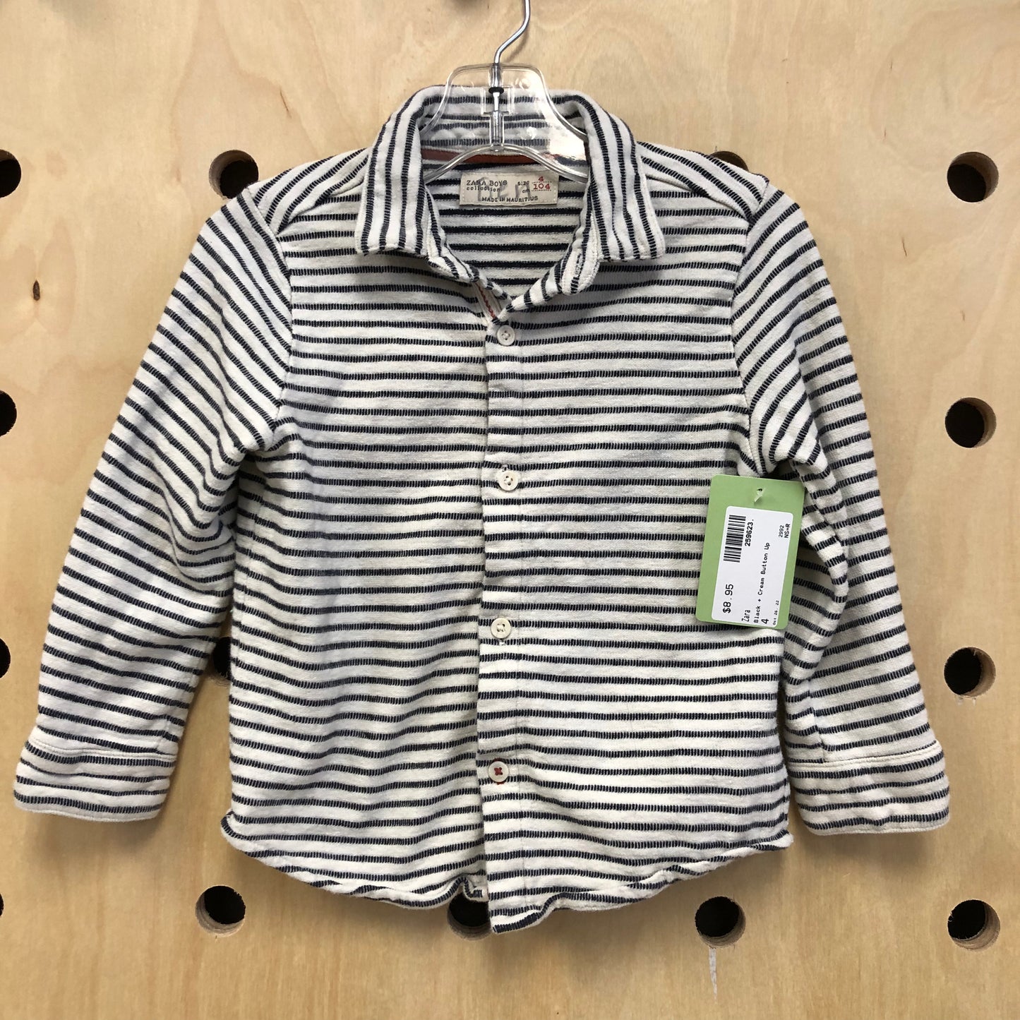 Black + Cream Button Up