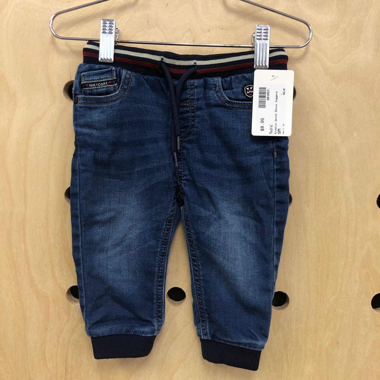 Elastic Waist Denim Joggers
