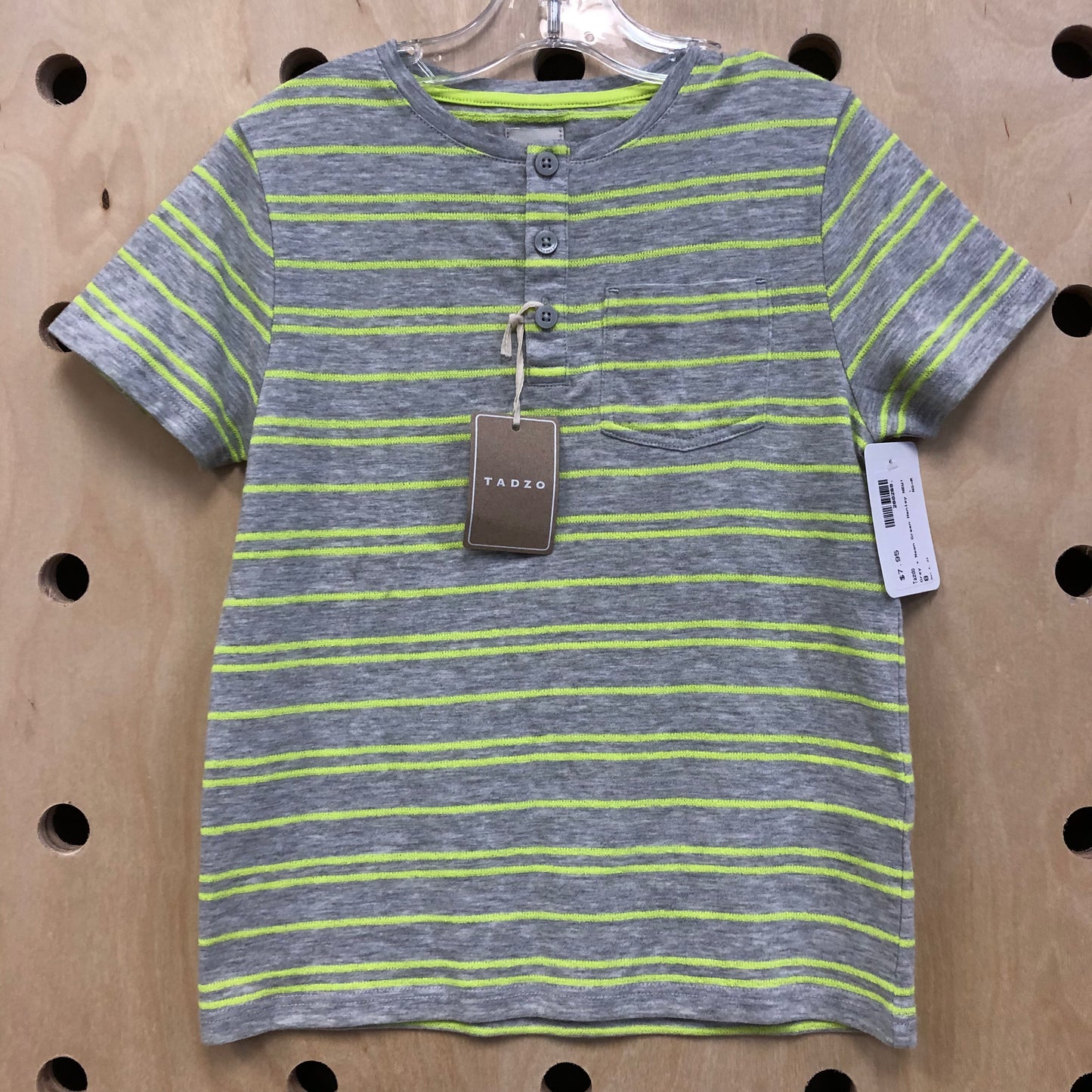 Grey + Neon Green Henley NEW!
