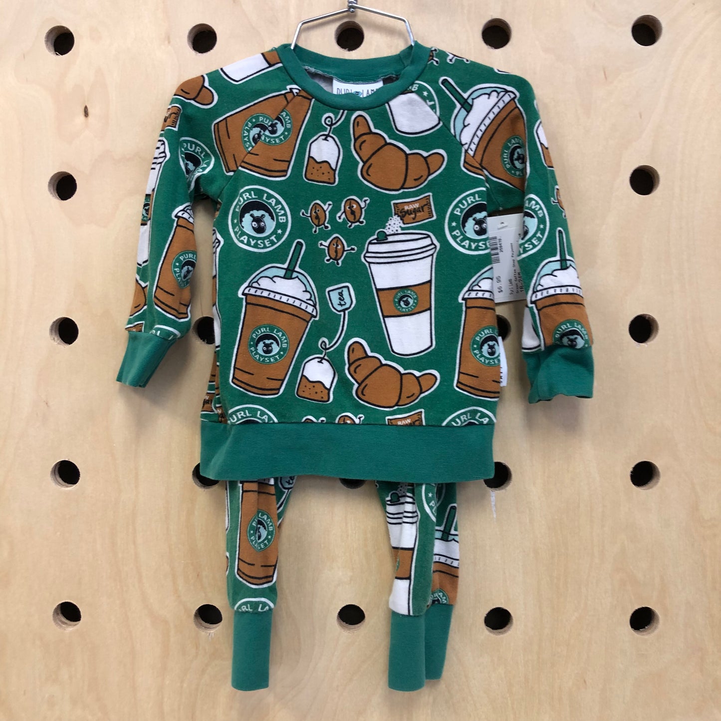 Green Coffee Shop Pajamas