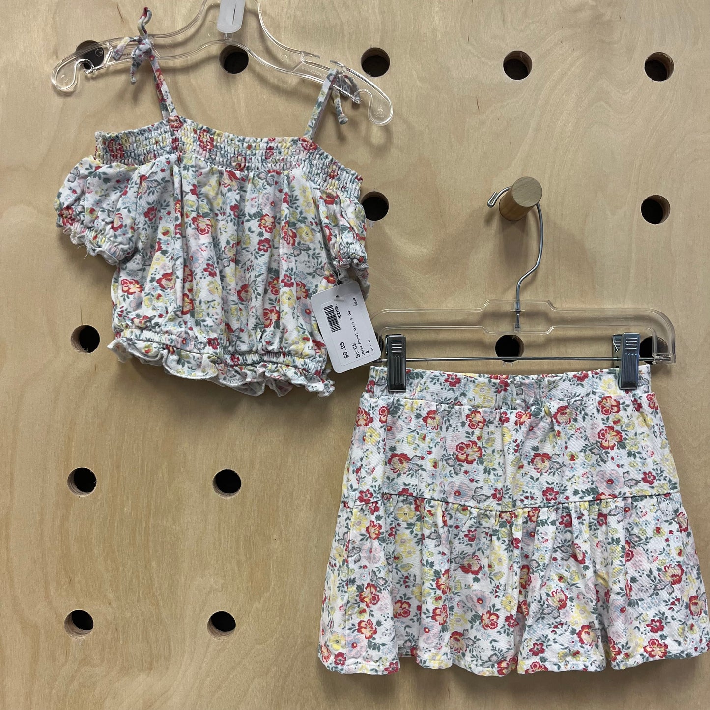 White Floral Skirt & Top