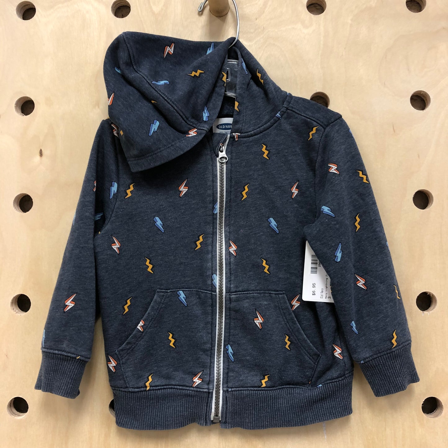Navy Lightning Zip Hoodie