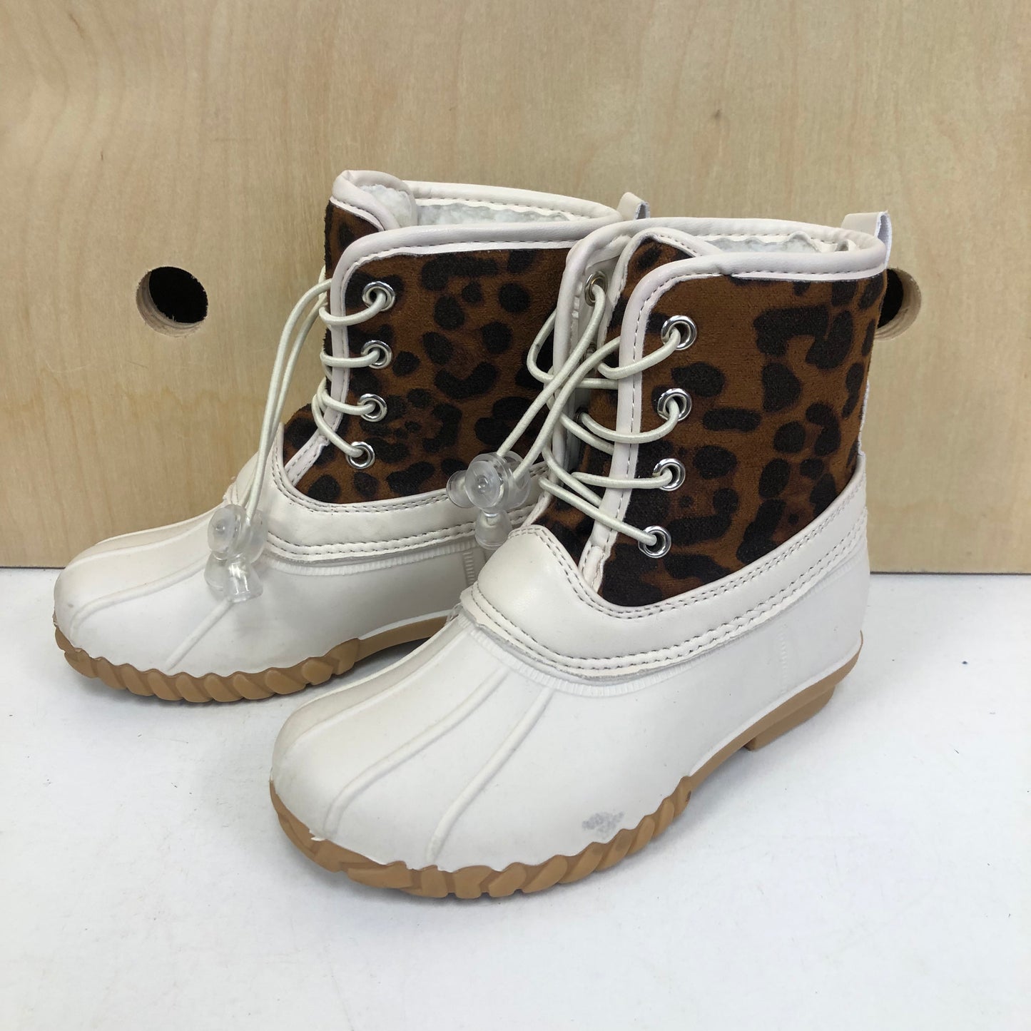 White Cheetah Duck Boots