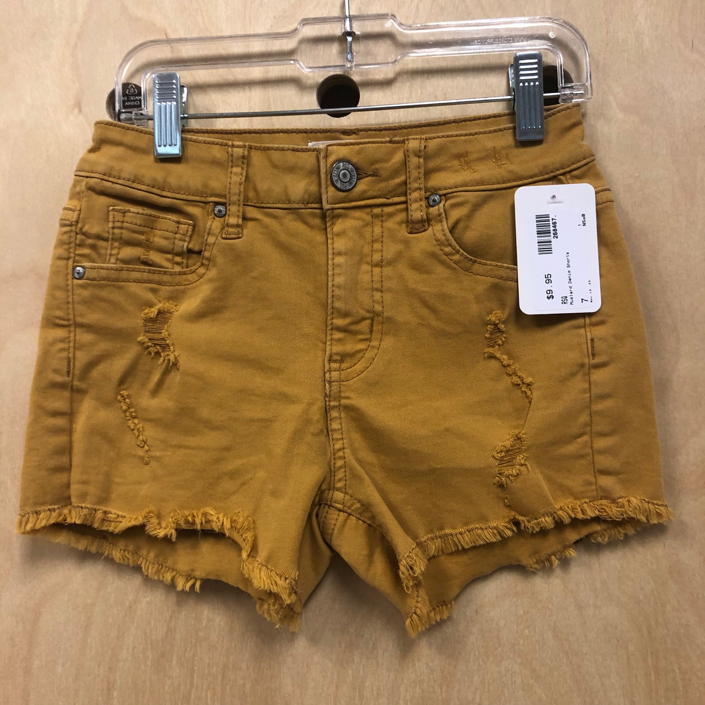 Mustard Denim Shorts