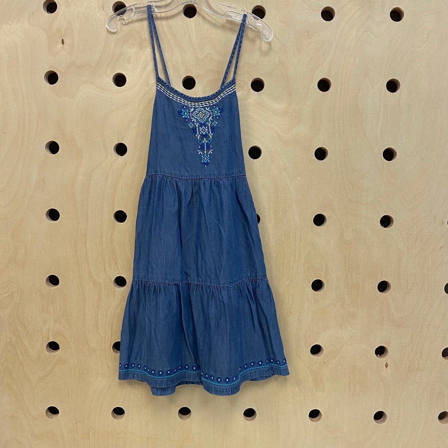 Soft Denim Embroidered Dress