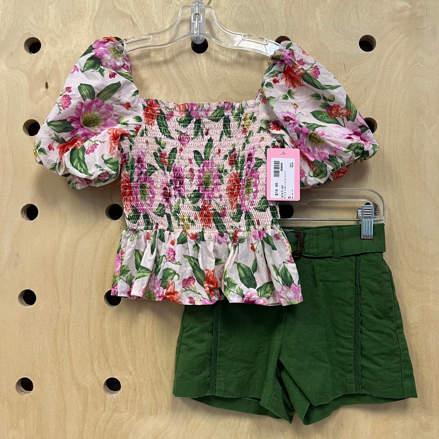 Pink & Green Floral Outfit