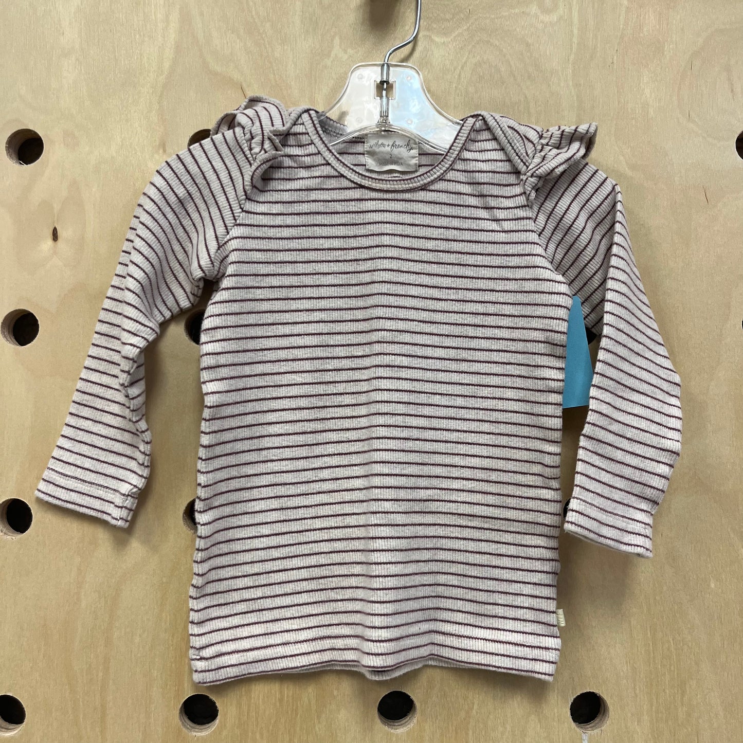 Maroon + Oat Striped Top