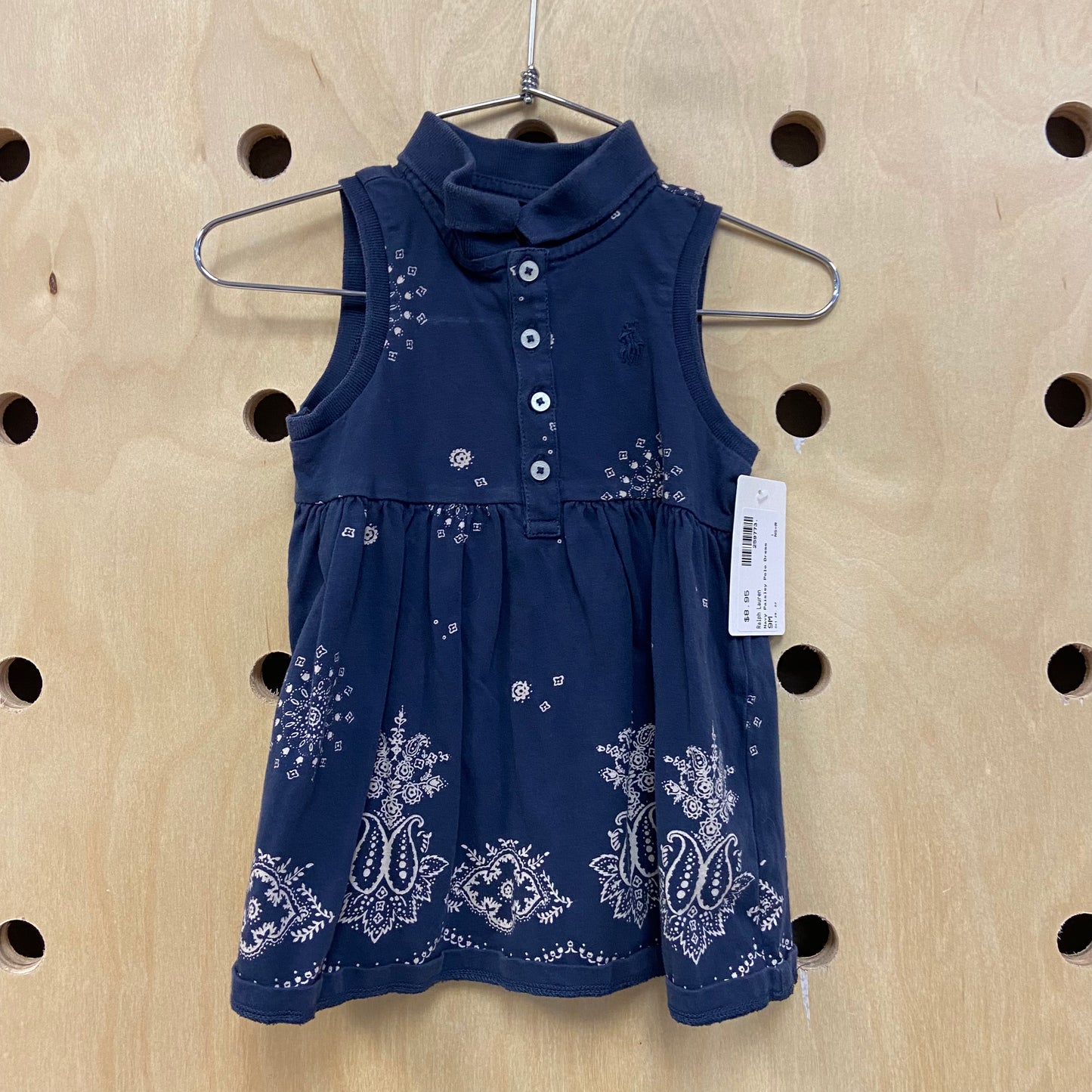 Navy Paisley Polo Dress