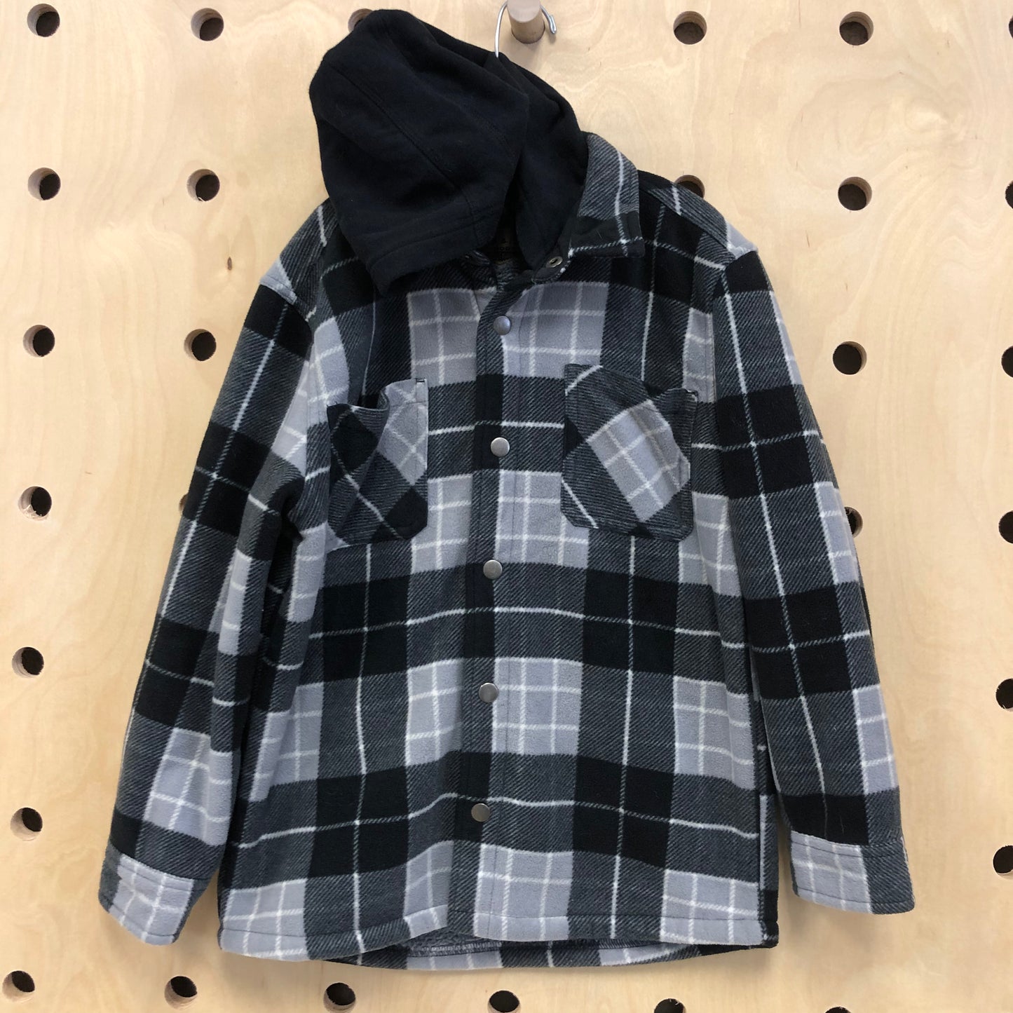 Grey Plaid Lined Flannel Jacket