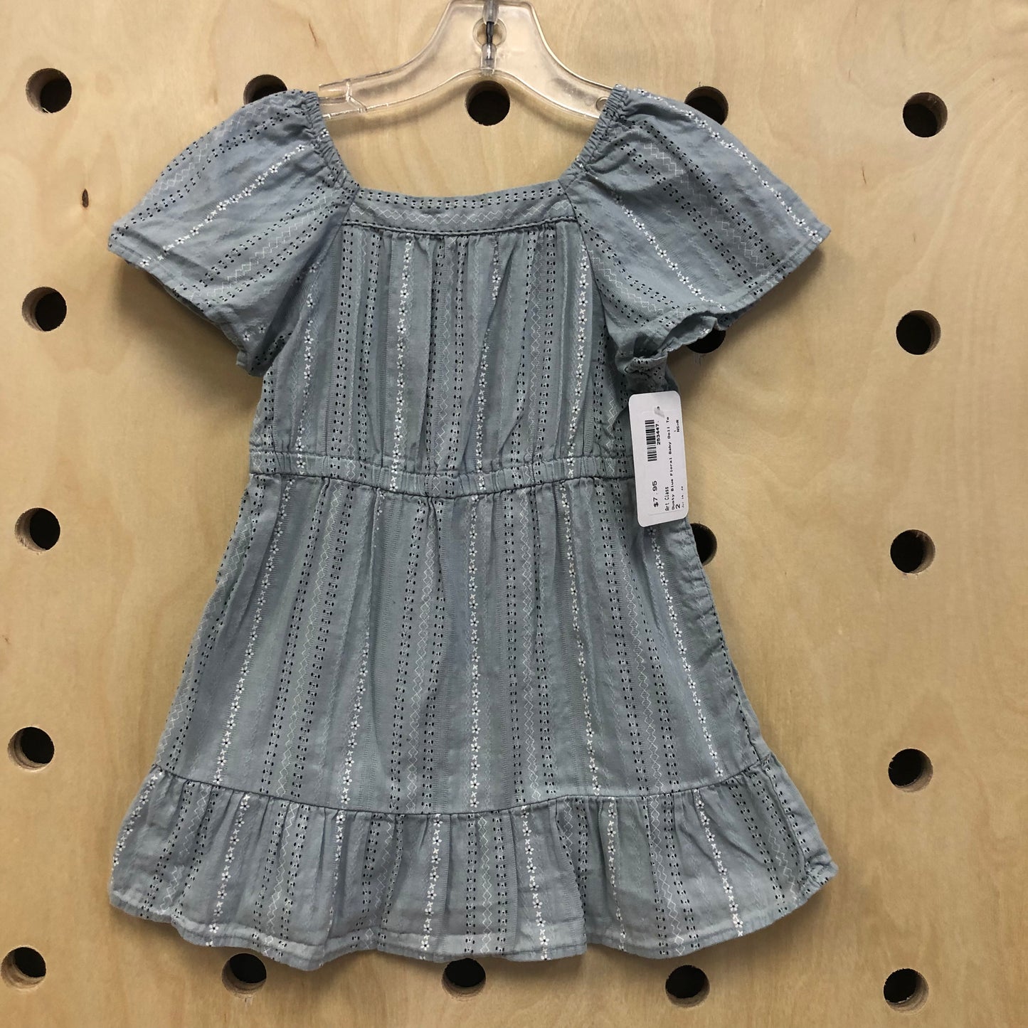 Dusty Blue Floral Baby Doll Top