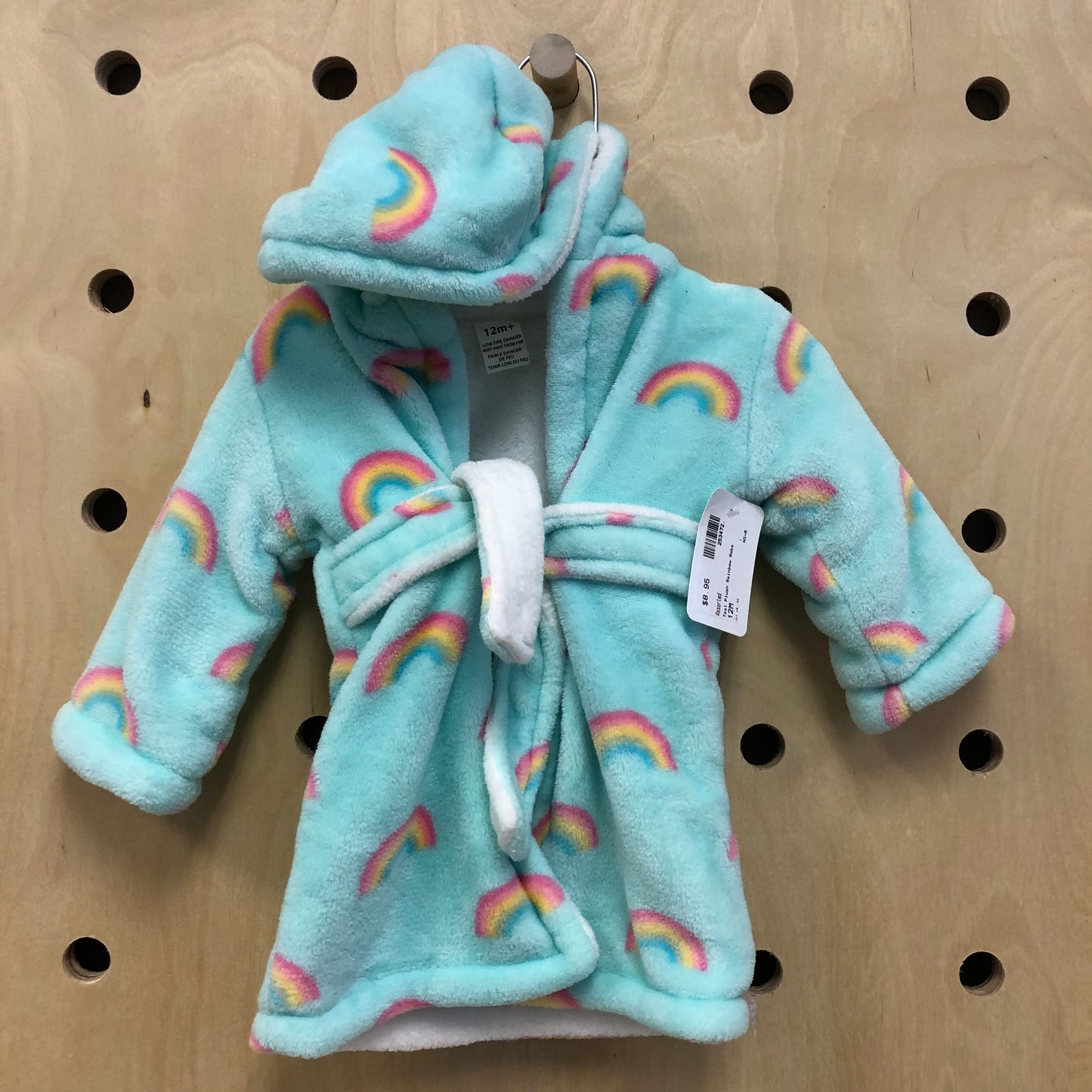 Teal Plush Rainbow Robe