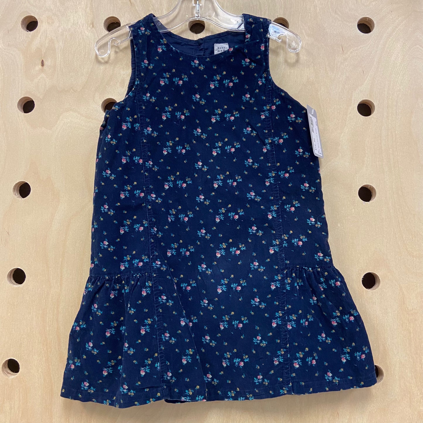 Blue Cord Floral Dress