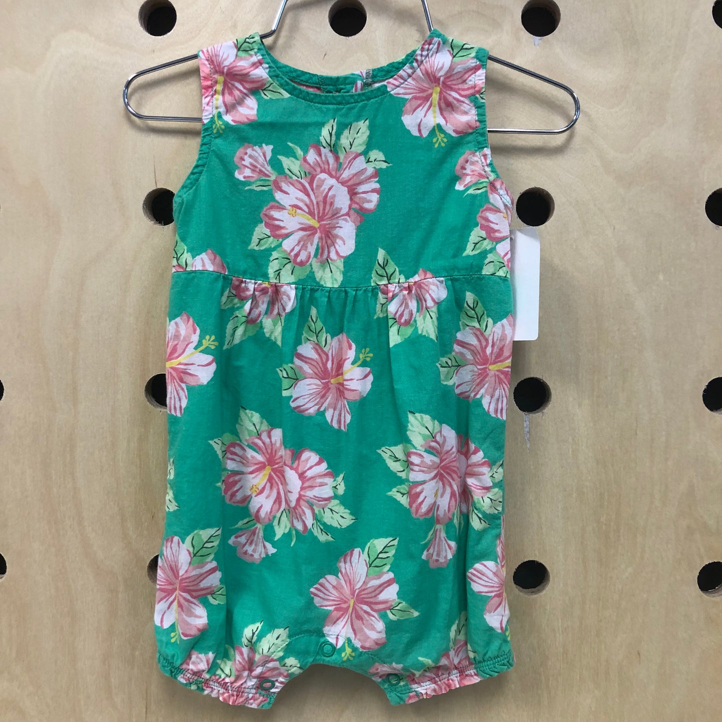 Green Hibiscus Romper