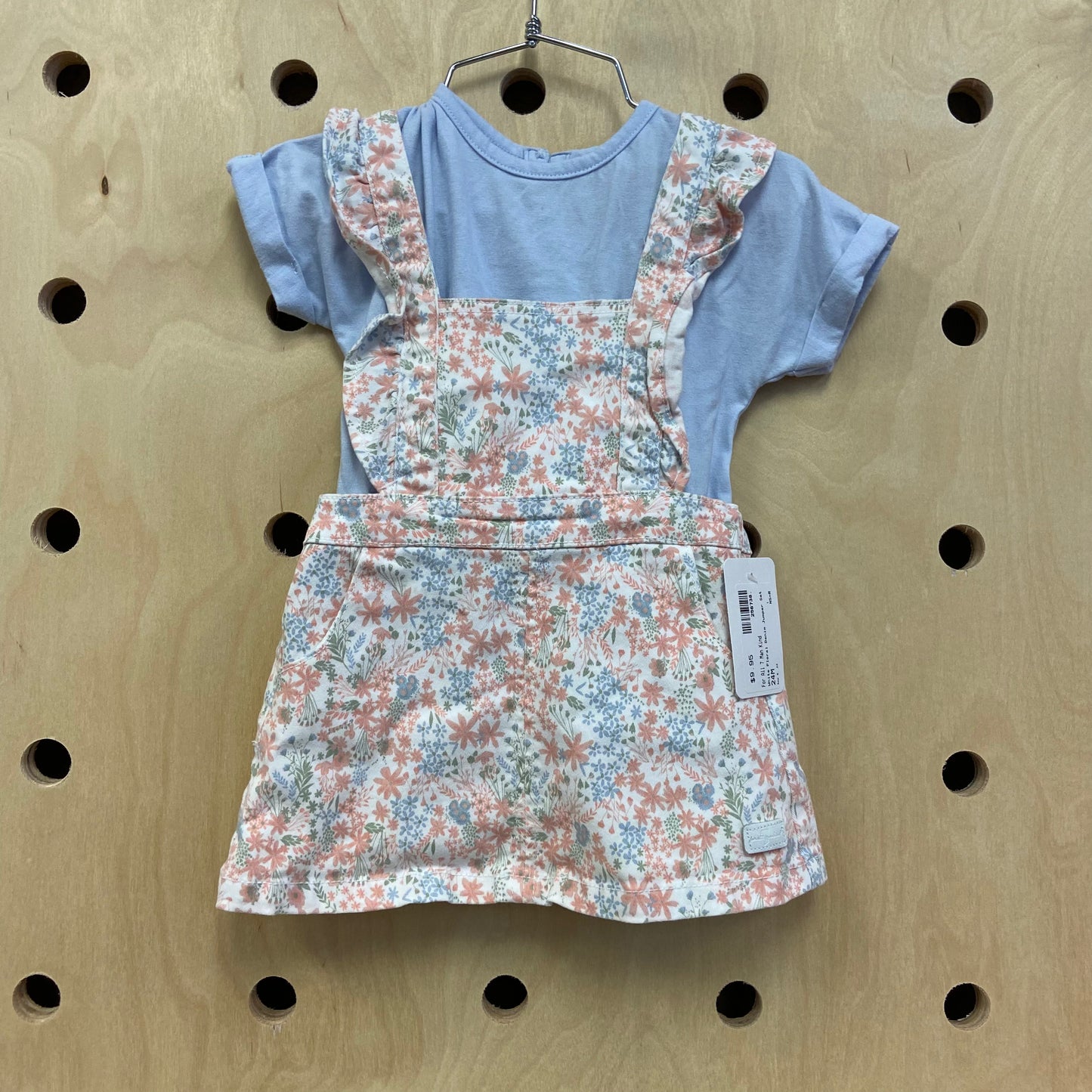 White Floral Denim Jumper Set