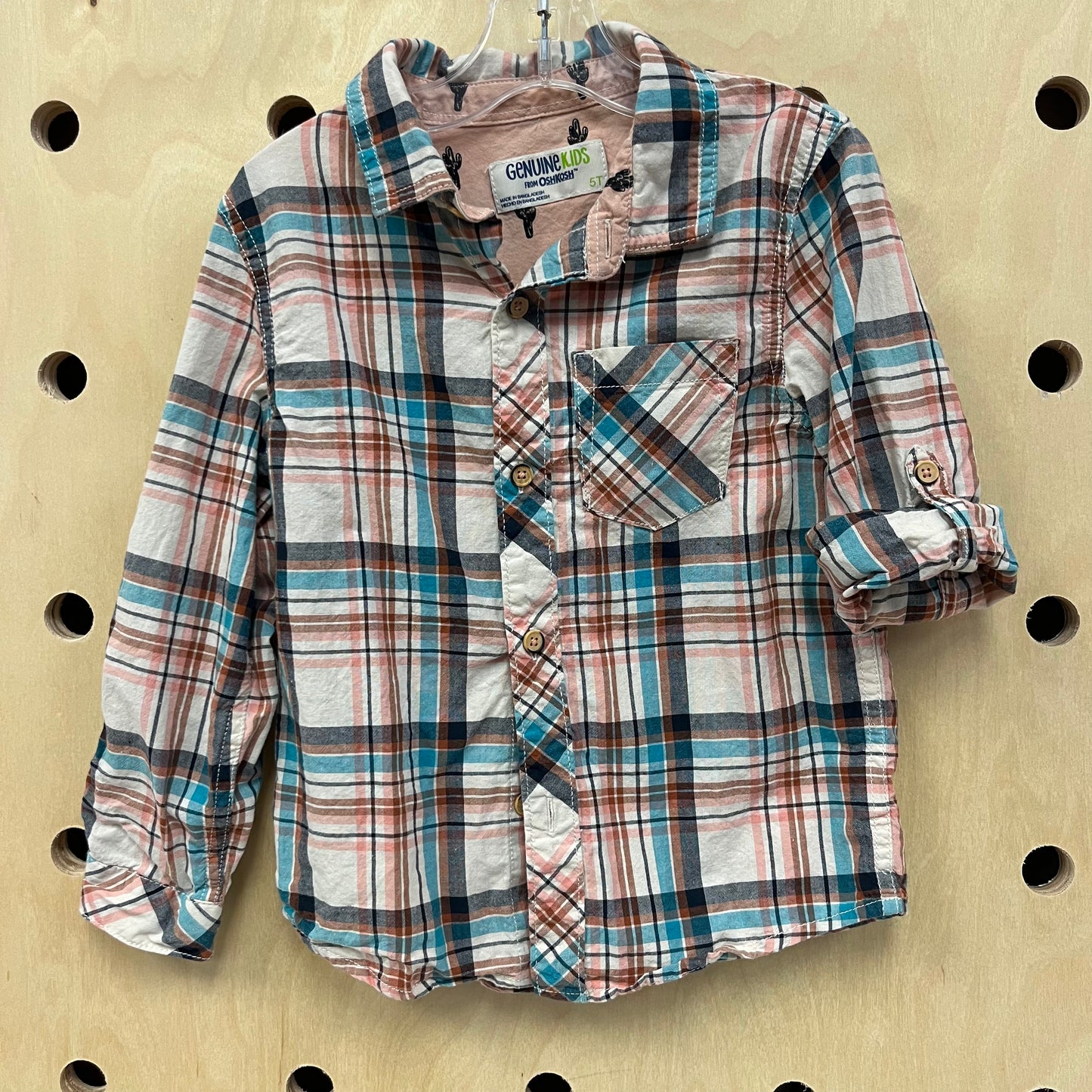 Colorful Plaid Button Up Top
