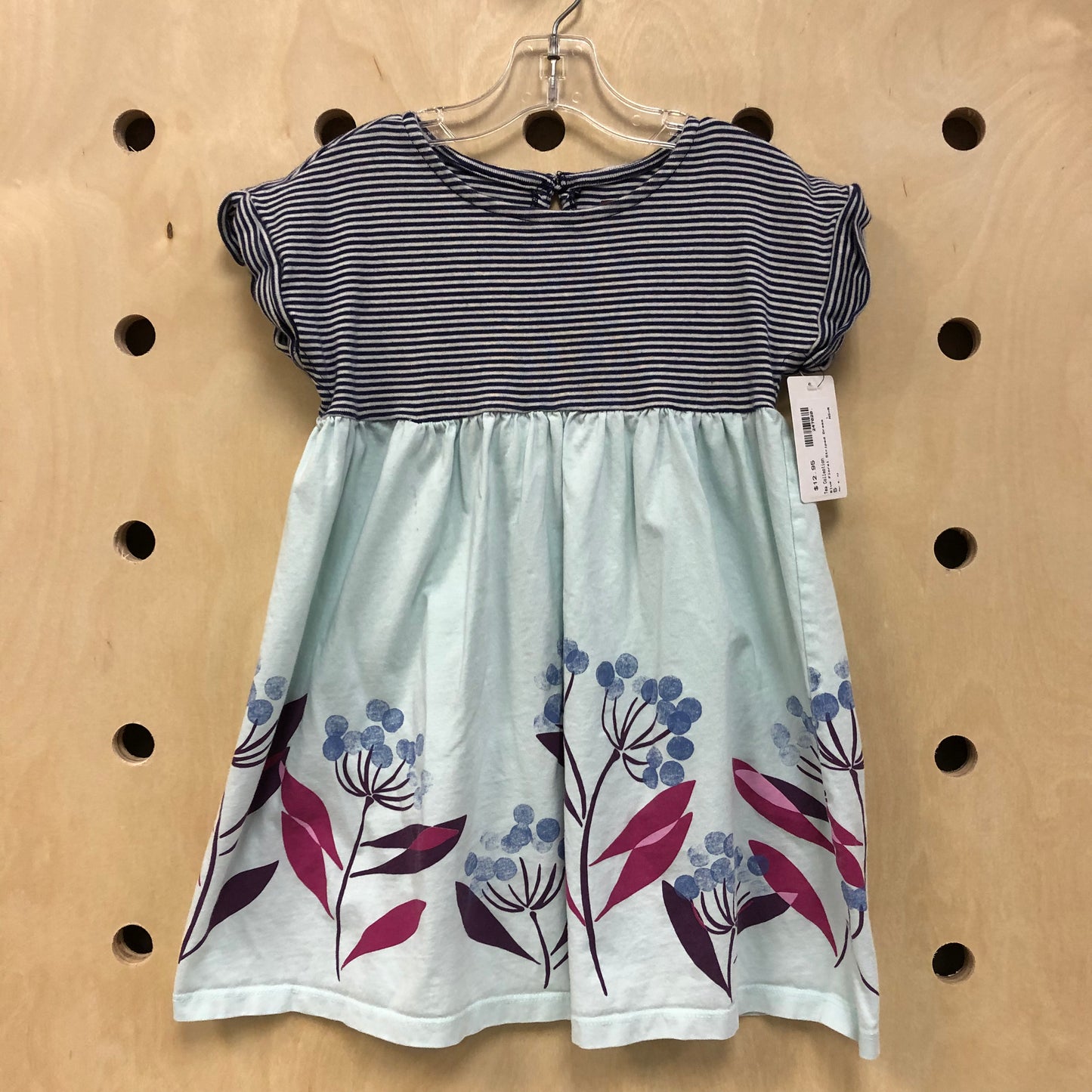 Blue Floral Striped Dress