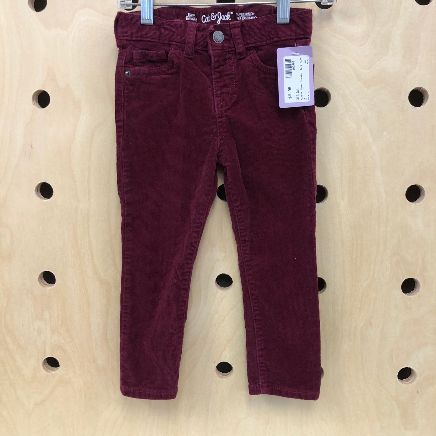 Maroon Super Stretch Cord Pant