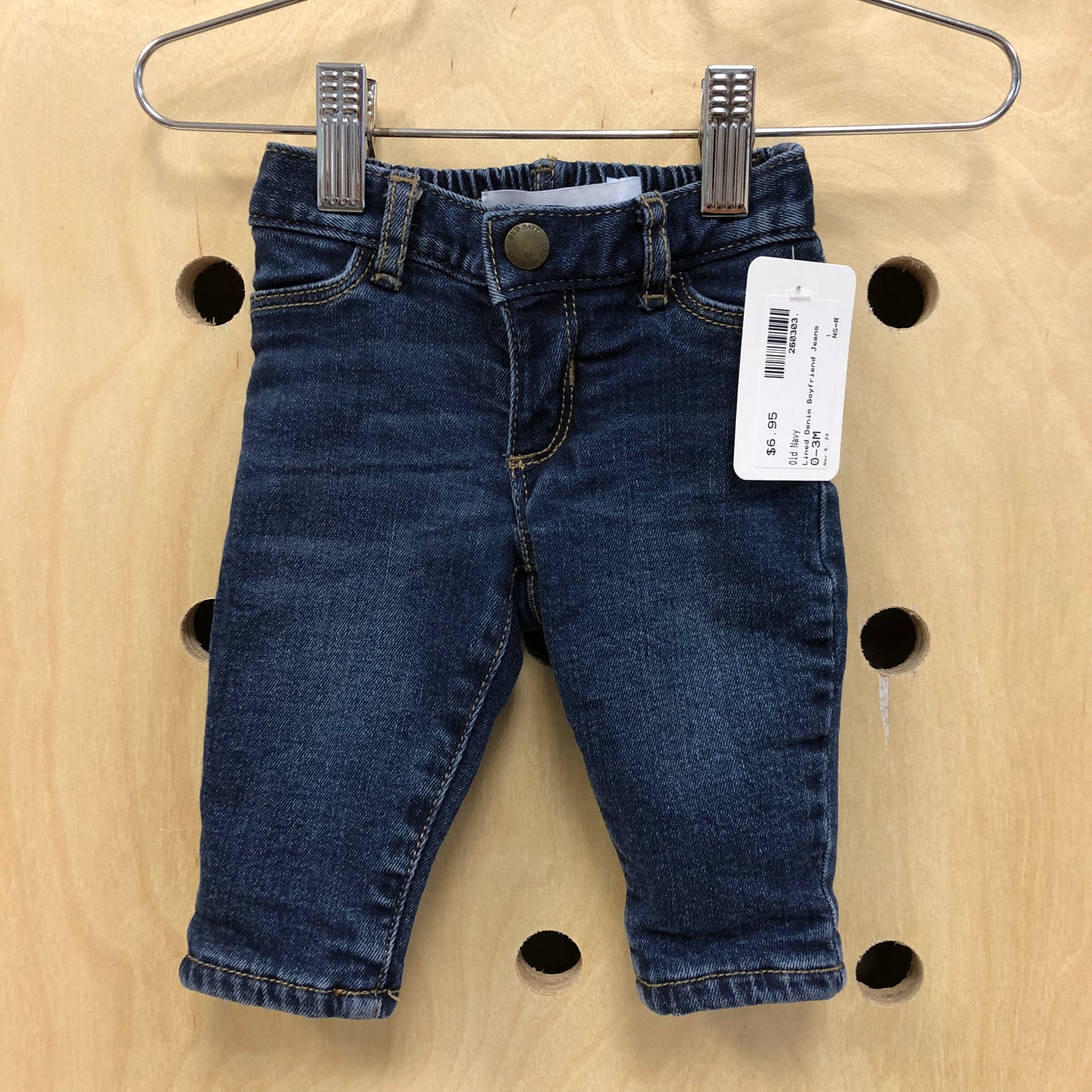 Lined Denim Boyfriend Jeans