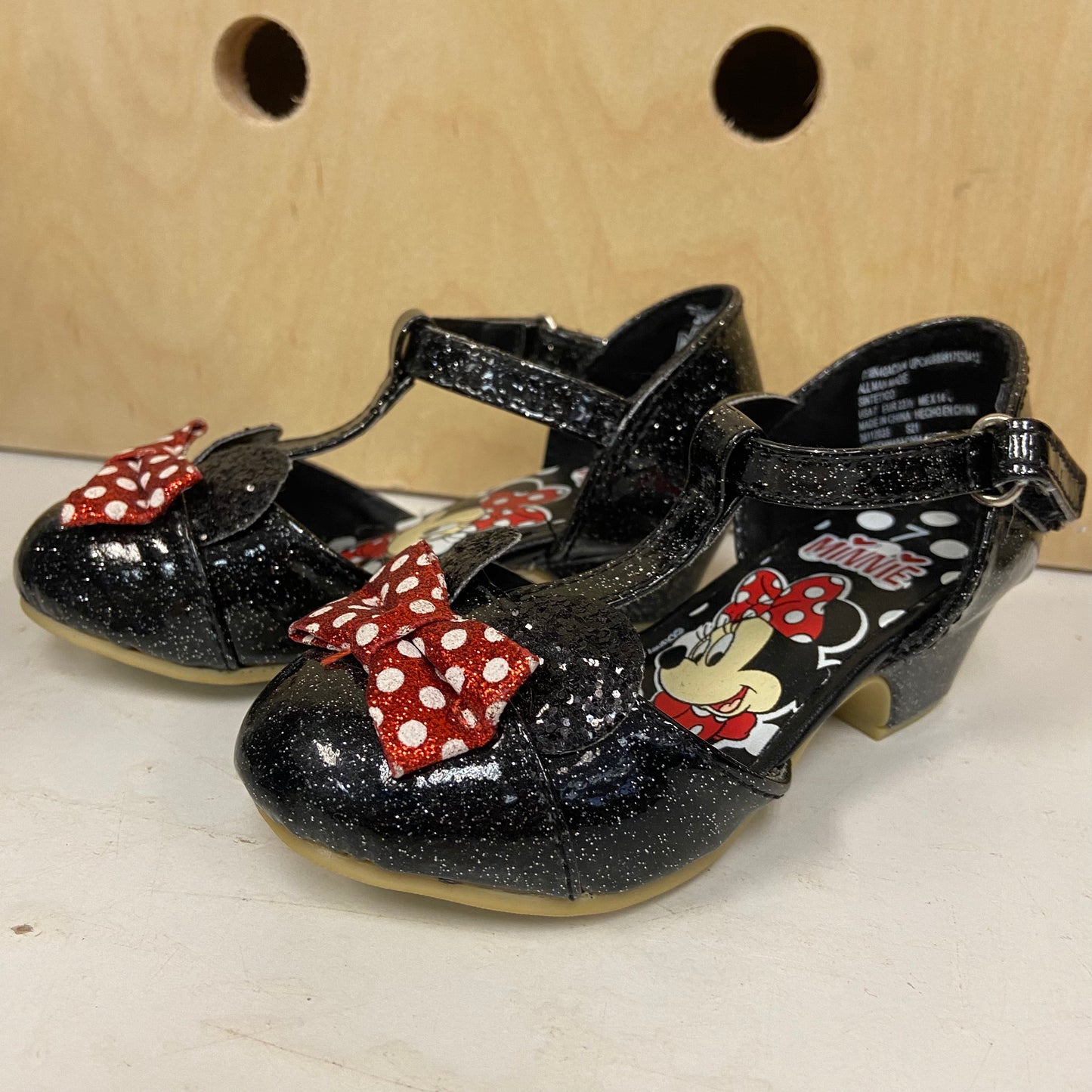 Black Sparkle Minnie Heels