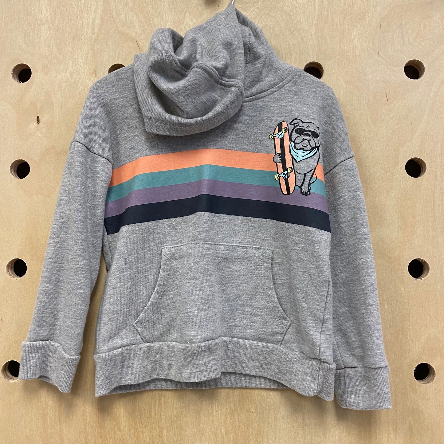 Grey Skating Frenchie Hoodie