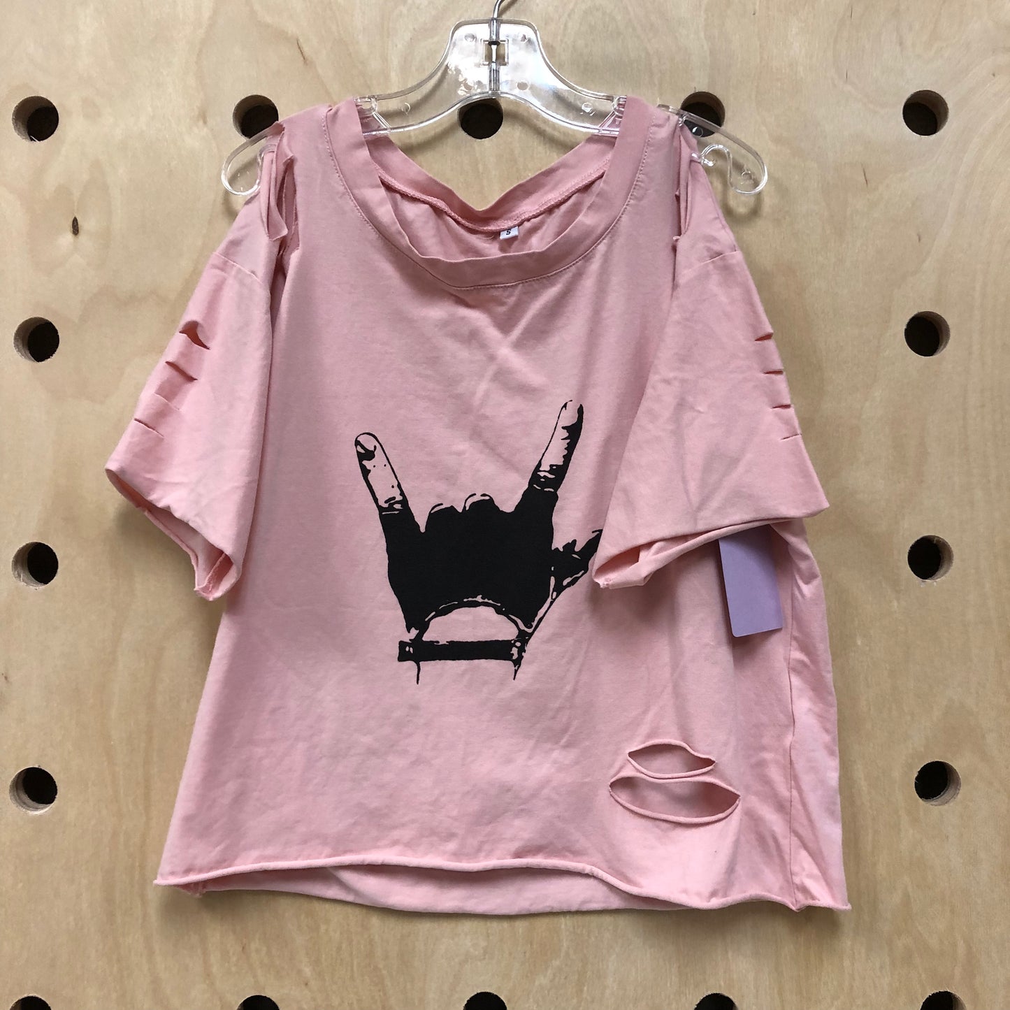Pink Love Distressed Top