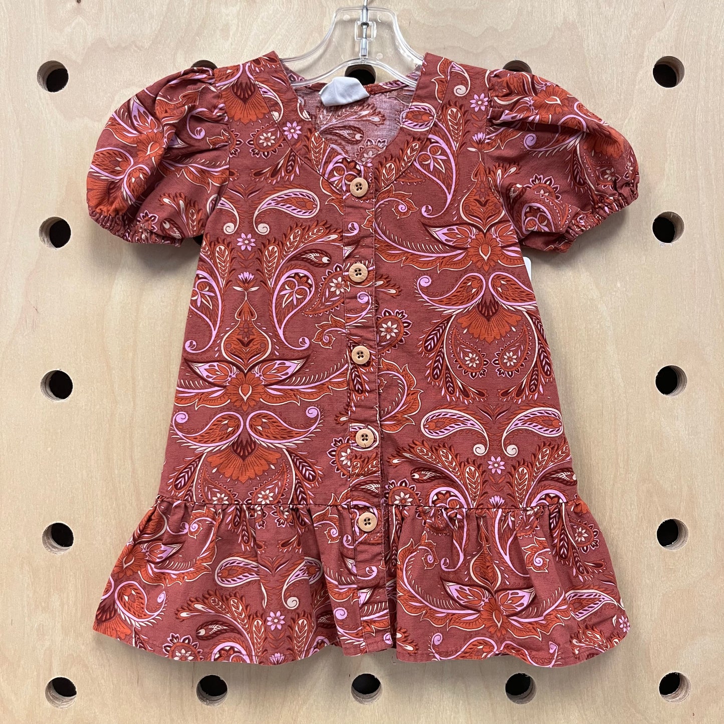 Pink+Orange Paisley Dress