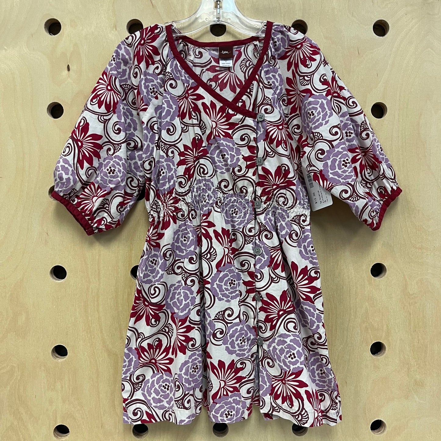 Pink+Purple Floral Wrap Dress