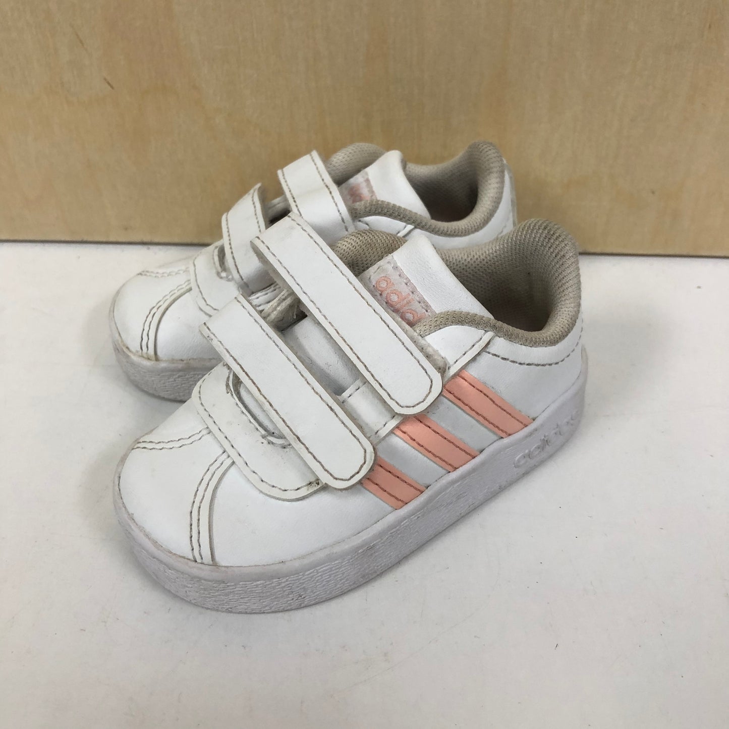Pink + White Velcro Sneakers