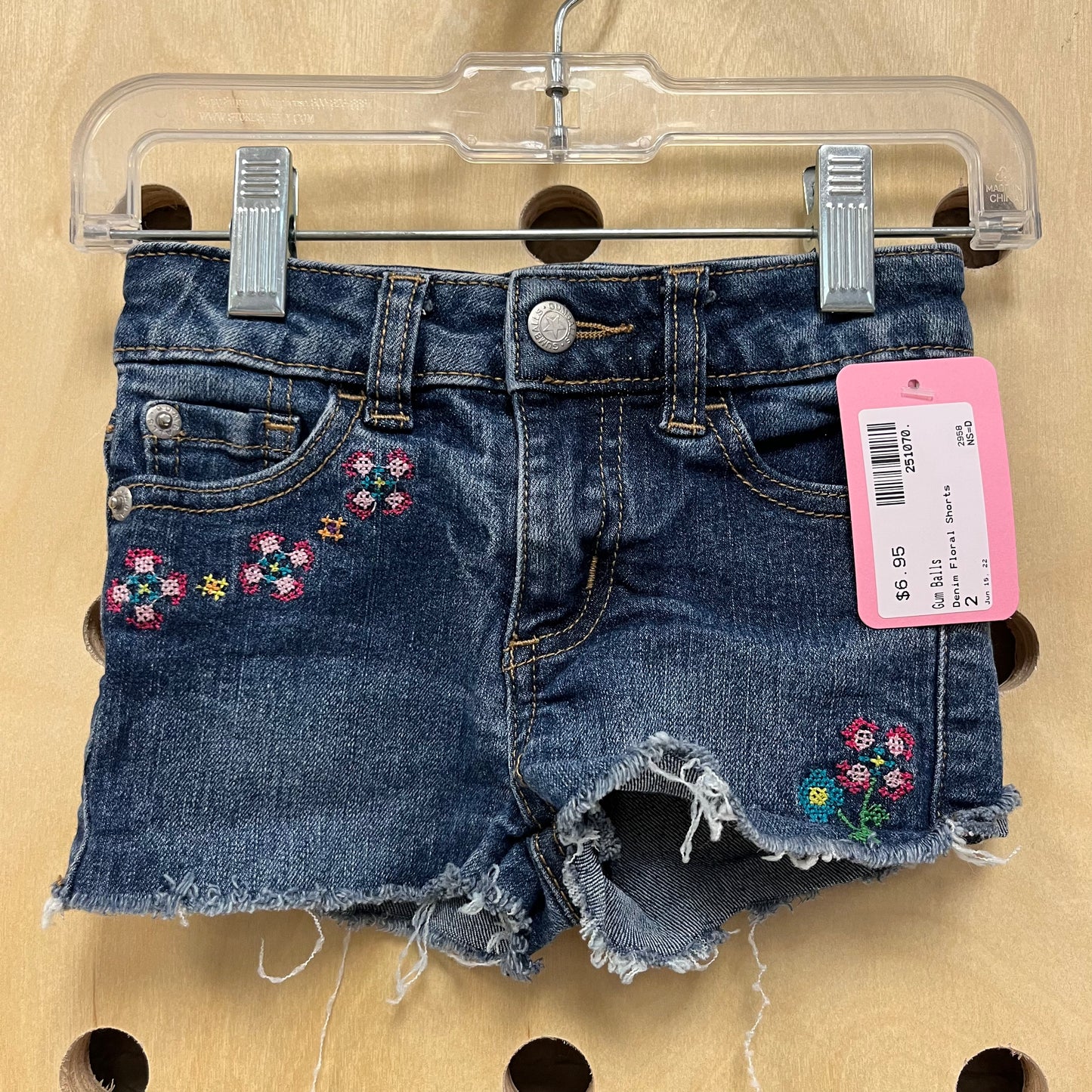 Denim Floral Shorts