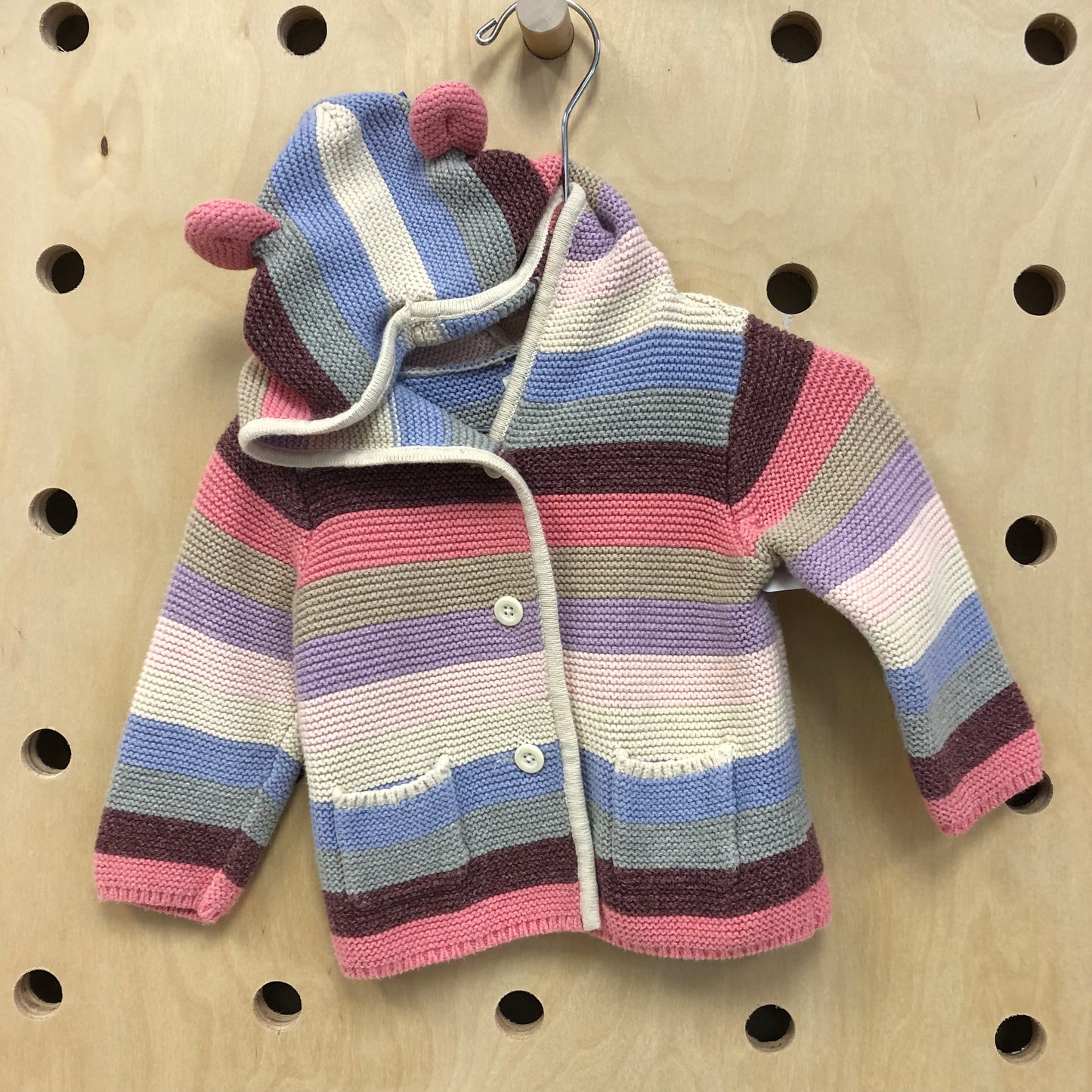 Colorful Knit Button Up Jacket