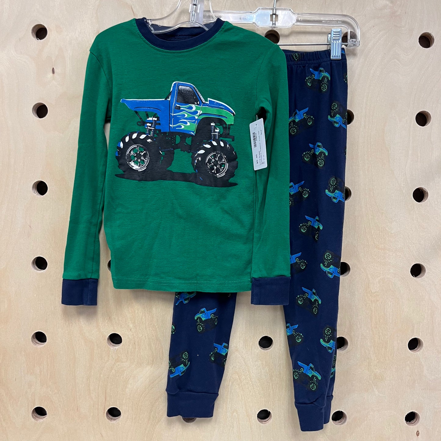 Green+Navy Monster Truck PJs